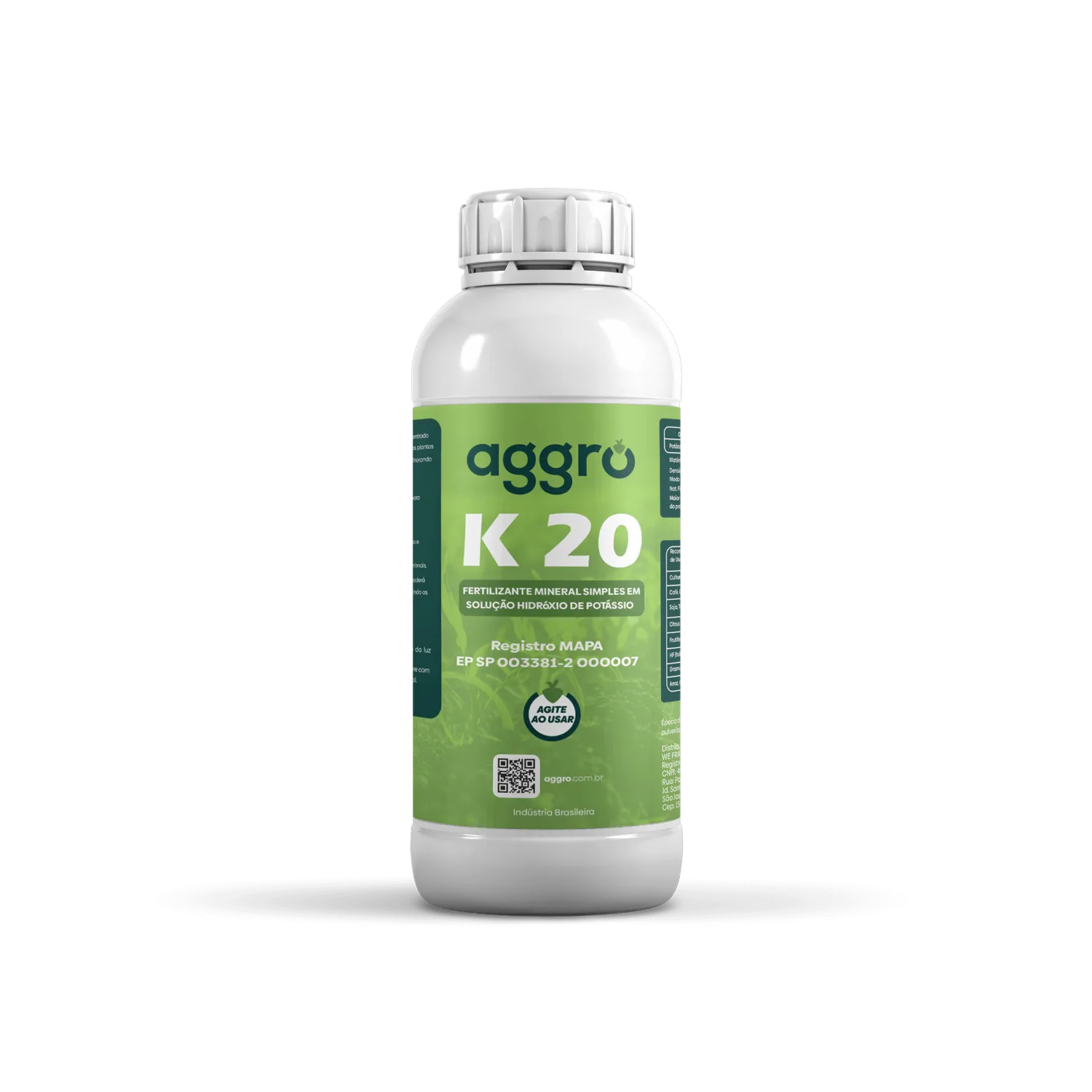 K20 Fertilizante Mineral Simples em Solução Hidróxido Potássio – 1 Litro